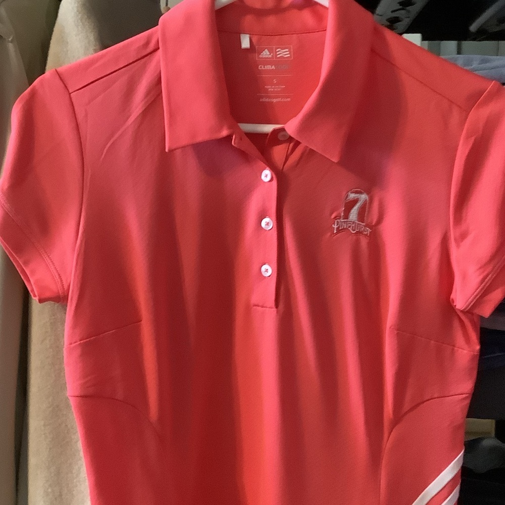 Adidas Climacool Women's Coral Button golf polo, Pinehurst #7